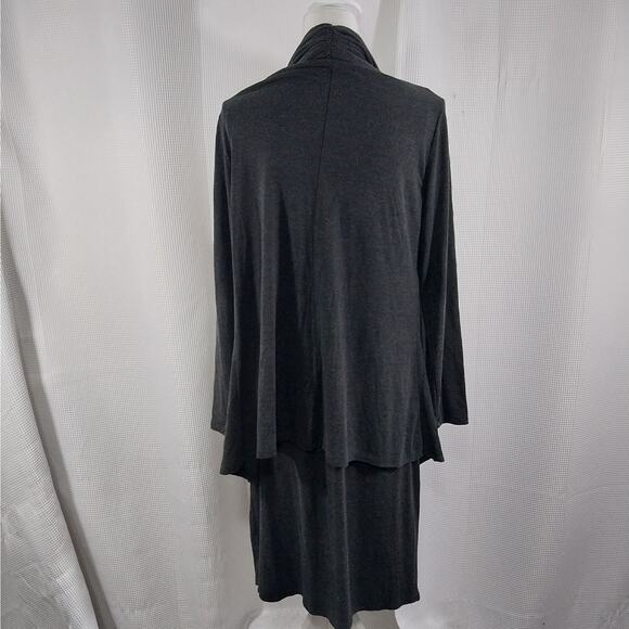 JONES NEW YORK! CHARCOAL GRAY JERSEY 1PC SWEATER AND MIDI DRESS, ATTACHED! SZ 10 - Picture 5 of 9